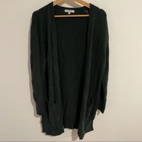 Madewell Kent Wool Cardigan Forest Green Sz M - Picture 8 of 11